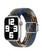 For Apple Watch Series 10 46mm / Ultra 2 Ultra 49mm /  Series 9 8 7 45mm / 6 5 4 SE (2023) SE (2022) SE 44mm / 3 2 1 42mm Nylon Braided Watch Band Magnetic Buckle Wrist Strap - Jeans Colorful