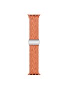 For Apple Watch Series 10 46mm / Ultra 2 Ultra 49mm /  Series 9 8 7 45mm / 6 5 4 SE (2023) SE (2022) SE 44mm / 3 2 1 42mm Nylon Braided Watch Band Magnetic Buckle Wrist Strap - Orange