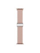 For Apple Watch Series 10 46mm / Ultra 2 Ultra 49mm /  Series 9 8 7 45mm / 6 5 4 SE (2023) SE (2022) SE 44mm / 3 2 1 42mm Nylon Braided Watch Band Magnetic Buckle Wrist Strap - Pink