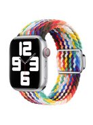 For Apple Watch Series 10 46mm / Ultra 2 Ultra 49mm /  Series 9 8 7 45mm / 6 5 4 SE (2023) SE (2022) SE 44mm / 3 2 1 42mm Nylon Braided Watch Band Magnetic Buckle Wrist Strap - Rainbow