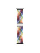 For Apple Watch Series 10 46mm / Ultra 2 Ultra 49mm /  Series 9 8 7 45mm / 6 5 4 SE (2023) SE (2022) SE 44mm / 3 2 1 42mm Nylon Braided Watch Band Magnetic Buckle Wrist Strap - Rainbow