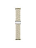 For Apple Watch Series 10 46mm / Ultra 2 Ultra 49mm /  Series 9 8 7 45mm / 6 5 4 SE (2023) SE (2022) SE 44mm / 3 2 1 42mm Nylon Braided Watch Band Magnetic Buckle Wrist Strap - Starlight