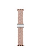 For Apple Watch Series 10 46mm / Ultra 2 Ultra 49mm /  Series 9 8 7 45mm / 6 5 4 SE (2023) SE (2022) SE 44mm / 3 2 1 42mm Nylon Braided Watch Band Magnetic Buckle Wrist Strap - Starlight Pink