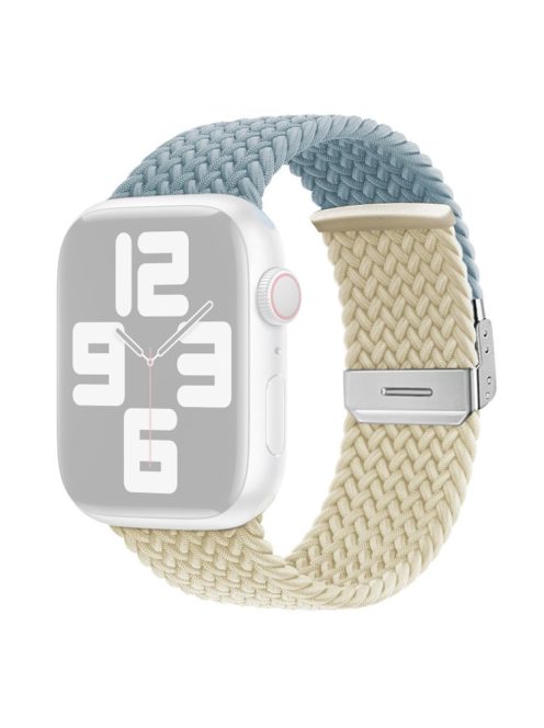 For Apple Watch Series 10 46mm / Ultra 2 Ultra 49mm /  Series 9 8 7 45mm / 6 5 4 SE (2023) SE (2022) SE 44mm / 3 2 1 42mm Nylon Strap Braided Watch Band - Baby Blue / Starlight