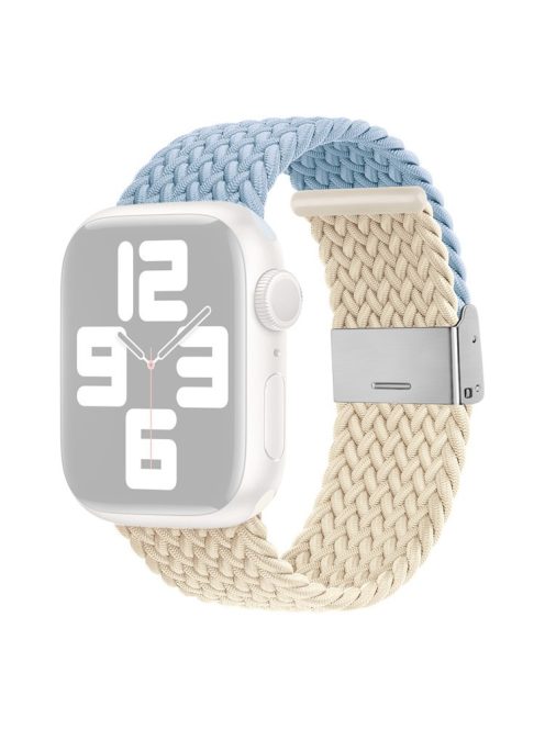 For Apple Watch Series 10 46mm / Ultra 2 Ultra 49mm /  Series 9 8 7 45mm / 6 5 4 SE (2023) SE (2022) SE 44mm / 3 2 1 42mm Nylon Strap Braided Watch Band - Blue / Starlight