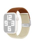 For Apple Watch Series 10 46mm / Ultra 2 Ultra 49mm /  Series 9 8 7 45mm / 6 5 4 SE (2023) SE (2022) SE 44mm / 3 2 1 42mm Nylon Strap Braided Watch Band - Brown / Starlight