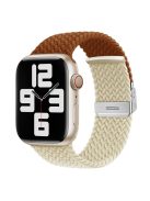 For Apple Watch Series 10 46mm / Ultra 2 Ultra 49mm /  Series 9 8 7 45mm / 6 5 4 SE (2023) SE (2022) SE 44mm / 3 2 1 42mm Nylon Strap Braided Watch Band - Brown / Starlight