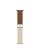 For Apple Watch Series 10 46mm / Ultra 2 Ultra 49mm /  Series 9 8 7 45mm / 6 5 4 SE (2023) SE (2022) SE 44mm / 3 2 1 42mm Nylon Strap Braided Watch Band - Brown / Starlight