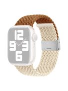 For Apple Watch Series 10 46mm / Ultra 2 Ultra 49mm /  Series 9 8 7 45mm / 6 5 4 SE (2023) SE (2022) SE 44mm / 3 2 1 42mm Nylon Strap Braided Watch Band - Coffee / Starlight