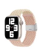 For Apple Watch Series 10 46mm / Ultra 2 Ultra 49mm /  Series 9 8 7 45mm / 6 5 4 SE (2023) SE (2022) SE 44mm / 3 2 1 42mm Nylon Strap Braided Watch Band - Color Starlight / Pink