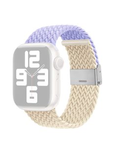   For Apple Watch Series 10 46mm / Ultra 2 Ultra 49mm /  Series 9 8 7 45mm / 6 5 4 SE (2023) SE (2022) SE 44mm / 3 2 1 42mm Nylon Strap Braided Watch Band - Light Purple / Starlight