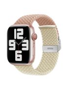 For Apple Watch Series 10 46mm / Ultra 2 Ultra 49mm /  Series 9 8 7 45mm / 6 5 4 SE (2023) SE (2022) SE 44mm / 3 2 1 42mm Nylon Strap Braided Watch Band - Milky Tea / Starlight