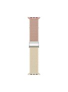 For Apple Watch Series 10 46mm / Ultra 2 Ultra 49mm /  Series 9 8 7 45mm / 6 5 4 SE (2023) SE (2022) SE 44mm / 3 2 1 42mm Nylon Strap Braided Watch Band - Milky Tea / Starlight