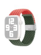 For Apple Watch Series 10 46mm / Ultra 2 Ultra 49mm /  Series 9 8 7 45mm / 6 5 4 SE (2023) SE (2022) SE 44mm / 3 2 1 42mm Nylon Strap Braided Watch Band - Orange / Olive Green