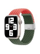 For Apple Watch Series 10 46mm / Ultra 2 Ultra 49mm /  Series 9 8 7 45mm / 6 5 4 SE (2023) SE (2022) SE 44mm / 3 2 1 42mm Nylon Strap Braided Watch Band - Orange / Olive Green