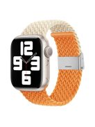 For Apple Watch Series 10 46mm / Ultra 2 Ultra 49mm /  Series 9 8 7 45mm / 6 5 4 SE (2023) SE (2022) SE 44mm / 3 2 1 42mm Nylon Strap Braided Watch Band - Starlight / Orange