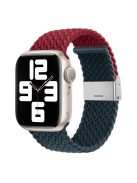 For Apple Watch Series 10 46mm / Ultra 2 Ultra 49mm /  Series 9 8 7 45mm / 6 5 4 SE (2023) SE (2022) SE 44mm / 3 2 1 42mm Nylon Strap Braided Watch Band - Wine Red / Dark Blue