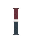 For Apple Watch Series 10 46mm / Ultra 2 Ultra 49mm /  Series 9 8 7 45mm / 6 5 4 SE (2023) SE (2022) SE 44mm / 3 2 1 42mm Nylon Strap Braided Watch Band - Wine Red / Dark Blue