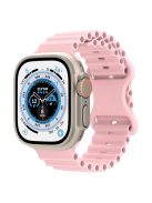 For Apple Watch Series 10 46mm / Ultra 2 Ultra 49mm /  Series 9 8 7 45mm / 6 5 4 SE (2023) SE (2022) SE 44mm / 3 2 1 42mm Ocean Band Breathable Silicone Strap with 8-shaped Buckle - Pink