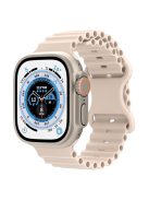 For Apple Watch Series 10 46mm / Ultra 2 Ultra 49mm /  Series 9 8 7 45mm / 6 5 4 SE (2023) SE (2022) SE 44mm / 3 2 1 42mm Ocean Band Silicone Strap with Adjustable 8-shaped Buckle - Star Light Color