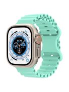 For Apple Watch Series 10 46mm / Ultra 2 Ultra 49mm /  Series 9 8 7 45mm / 6 5 4 SE (2023) SE (2022) SE 44mm / 3 2 1 42mm Ocean Band Silicone Strap with Adjustable 8-shaped Buckle - Teal Green