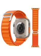 For Apple Watch Series 10 46mm / Ultra 2 Ultra 49mm /  Series 9 8 7 45mm / 6 5 4 SE (2023) SE (2022) SE 44mm / 3 2 1 42mm Plastic Buckle Replacement Nylon Watch Strap - Orange