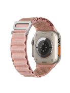 For Apple Watch Series 10 46mm / Ultra 2 Ultra 49mm /  Series 9 8 7 45mm / 6 5 4 SE (2023) SE (2022) SE 44mm / 3 2 1 42mm Plastic Buckle Replacement Nylon Watch Strap - Pink