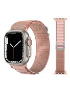 For Apple Watch Series 10 46mm / Ultra 2 Ultra 49mm /  Series 9 8 7 45mm / 6 5 4 SE (2023) SE (2022) SE 44mm / 3 2 1 42mm Plastic Buckle Replacement Nylon Watch Strap - Pink