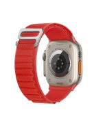 For Apple Watch Series 10 46mm / Ultra 2 Ultra 49mm /  Series 9 8 7 45mm / 6 5 4 SE (2023) SE (2022) SE 44mm / 3 2 1 42mm Plastic Buckle Replacement Nylon Watch Strap - Red