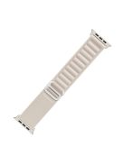 For Apple Watch Series 10 46mm / Ultra 2 Ultra 49mm /  Series 9 8 7 45mm / 6 5 4 SE (2023) SE (2022) SE 44mm / 3 2 1 42mm Plastic Buckle Replacement Nylon Watch Strap - White