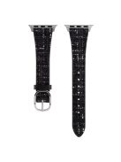 For Apple Watch Series 10 46mm / Ultra 2 Ultra 49mm /  Series 9 8 7 45mm / 6 5 4 SE (2023) SE (2022) SE 44mm / 3 2 1 42mm Plush Grid Watch Strap - Black