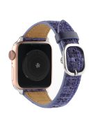 For Apple Watch Series 10 46mm / Ultra 2 Ultra 49mm /  Series 9 8 7 45mm / 6 5 4 SE (2023) SE (2022) SE 44mm / 3 2 1 42mm Plush Grid Watch Strap - Midnight Blue