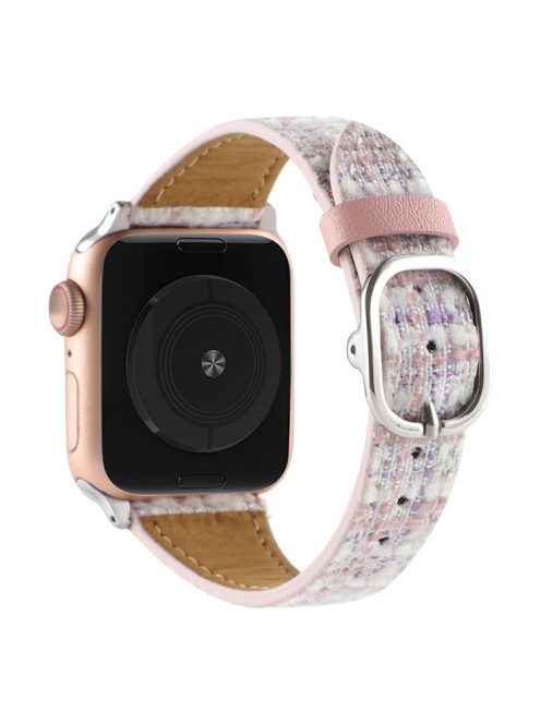 For Apple Watch Series 10 46mm / Ultra 2 Ultra 49mm /  Series 9 8 7 45mm / 6 5 4 SE (2023) SE (2022) SE 44mm / 3 2 1 42mm Plush Grid Watch Strap - Pink