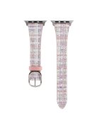 For Apple Watch Series 10 46mm / Ultra 2 Ultra 49mm /  Series 9 8 7 45mm / 6 5 4 SE (2023) SE (2022) SE 44mm / 3 2 1 42mm Plush Grid Watch Strap - Pink