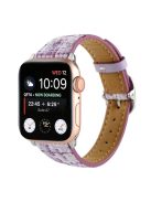 For Apple Watch Series 10 46mm / Ultra 2 Ultra 49mm /  Series 9 8 7 45mm / 6 5 4 SE (2023) SE (2022) SE 44mm / 3 2 1 42mm Plush Grid Watch Strap - Purple