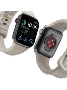 For Apple Watch Series 10 46mm / Ultra 2 Ultra 49mm /  Series 9 8 7 45mm / 6 5 4 SE (2023) SE (2022) SE 44mm / 3 2 1 42mm Quick Release Silicone Watch Strap Watchband with Button - Beige