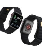 For Apple Watch Series 10 46mm / Ultra 2 Ultra 49mm /  Series 9 8 7 45mm / 6 5 4 SE (2023) SE (2022) SE 44mm / 3 2 1 42mm Quick Release Silicone Watch Strap Watchband with Button - Black