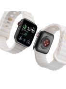 For Apple Watch Series 10 46mm / Ultra 2 Ultra 49mm /  Series 9 8 7 45mm / 6 5 4 SE (2023) SE (2022) SE 44mm / 3 2 1 42mm Quick Release Silicone Watch Strap Watchband with Button - White