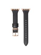 For Apple Watch Series 10 46mm / Ultra 2 Ultra 49mm /  Series 9 8 7 45mm / 6 5 4 SE (2023) SE (2022) SE 44mm / 3 2 1 42mm Quick Release Watch Band Genuine Leather Watch Strap - Black