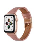 For Apple Watch Series 10 46mm / Ultra 2 Ultra 49mm /  Series 9 8 7 45mm / 6 5 4 SE (2023) SE (2022) SE 44mm / 3 2 1 42mm Quick Release Watch Band Genuine Leather Watch Strap - Deep Pink