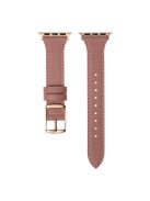 For Apple Watch Series 10 46mm / Ultra 2 Ultra 49mm /  Series 9 8 7 45mm / 6 5 4 SE (2023) SE (2022) SE 44mm / 3 2 1 42mm Quick Release Watch Band Genuine Leather Watch Strap - Deep Pink