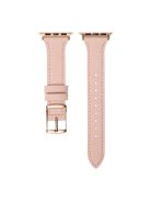 For Apple Watch Series 10 46mm / Ultra 2 Ultra 49mm /  Series 9 8 7 45mm / 6 5 4 SE (2023) SE (2022) SE 44mm / 3 2 1 42mm Quick Release Watch Band Genuine Leather Watch Strap - Light Pink