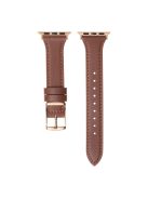 For Apple Watch Series 10 46mm / Ultra 2 Ultra 49mm /  Series 9 8 7 45mm / 6 5 4 SE (2023) SE (2022) SE 44mm / 3 2 1 42mm Quick Release Watch Band Smart Bracelet Genuine Leather Watch Strap - Brown