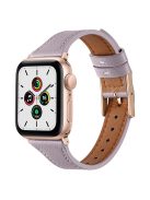 For Apple Watch Series 10 46mm / Ultra 2 Ultra 49mm /  Series 9 8 7 45mm / 6 5 4 SE (2023) SE (2022) SE 44mm / 3 2 1 42mm Quick Release Watch Band Smart Bracelet Genuine Leather Watch Strap - Purple