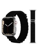 For Apple Watch Series 10 46mm / Ultra 2 Ultra 49mm /  Series 9 8 7 45mm / 6 5 4 SE (2023) SE (2022) SE 44mm / 3 2 1 42mm Replacement Silicone Smartwatch Loop Band Adjustable Wrist Strap - Black