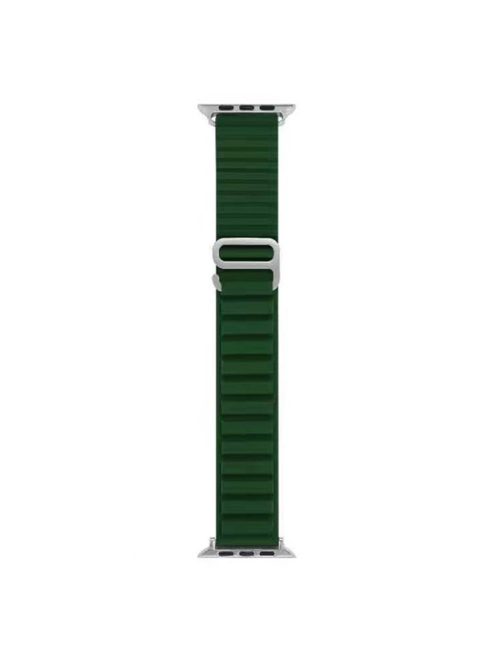 For Apple Watch Series 10 46mm / Ultra 2 Ultra 49mm /  Series 9 8 7 45mm / 6 5 4 SE (2023) SE (2022) SE 44mm / 3 2 1 42mm Replacement Silicone Smartwatch Loop Band Adjustable Wrist Strap - Green