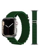 For Apple Watch Series 10 46mm / Ultra 2 Ultra 49mm /  Series 9 8 7 45mm / 6 5 4 SE (2023) SE (2022) SE 44mm / 3 2 1 42mm Replacement Silicone Smartwatch Loop Band Adjustable Wrist Strap - Green