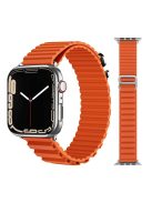 For Apple Watch Series 10 46mm / Ultra 2 Ultra 49mm /  Series 9 8 7 45mm / 6 5 4 SE (2023) SE (2022) SE 44mm / 3 2 1 42mm Replacement Silicone Smartwatch Loop Band Adjustable Wrist Strap - Orange