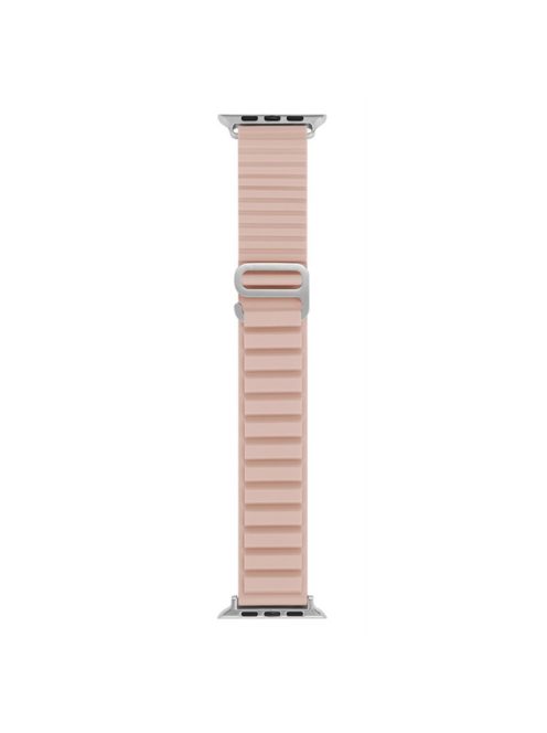 For Apple Watch Series 10 46mm / Ultra 2 Ultra 49mm /  Series 9 8 7 45mm / 6 5 4 SE (2023) SE (2022) SE 44mm / 3 2 1 42mm Replacement Silicone Smartwatch Loop Band Adjustable Wrist Strap - Pink