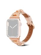 For Apple Watch Series 10 46mm / Ultra 2 Ultra 49mm /  Series 9 8 7 45mm / 6 5 4 SE (2023) SE (2022) SE 44mm / 3 2 1 42mm Replacement Watch Band - Pink / Rose Gold Buckle